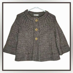 CLOSED Brand Women's Small Brown Wool Alpaca Knit Cardigan Sweater 3/4 Sleeves